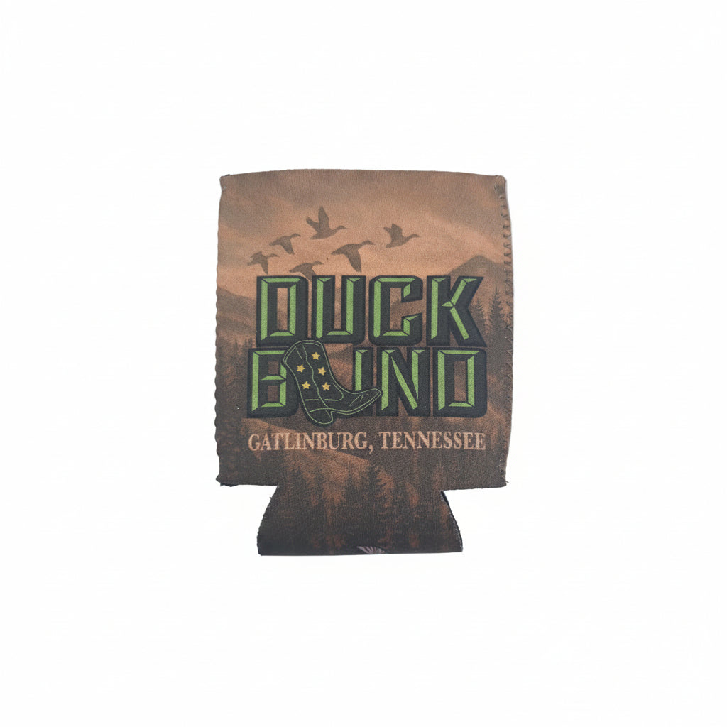 Duck Blind Mountains Koozie