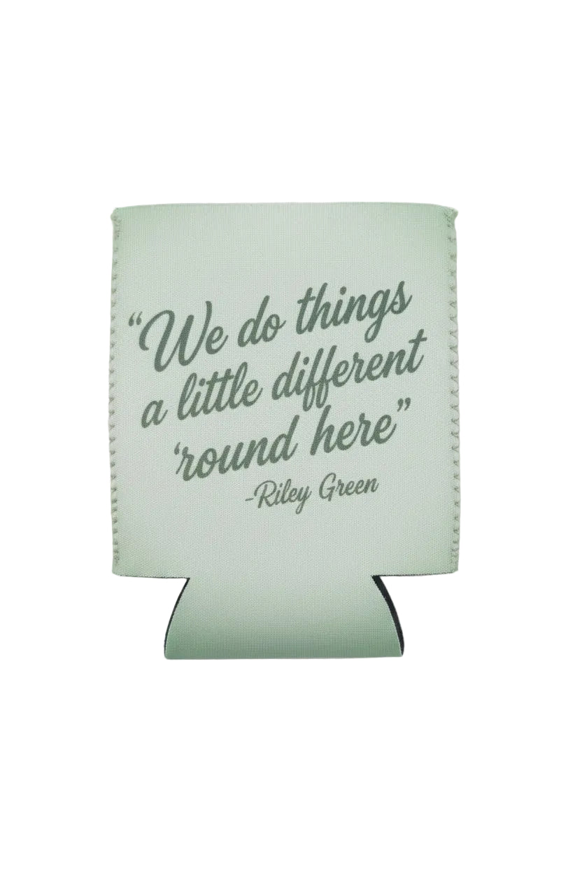 Duck Blind "Round here" Koozie